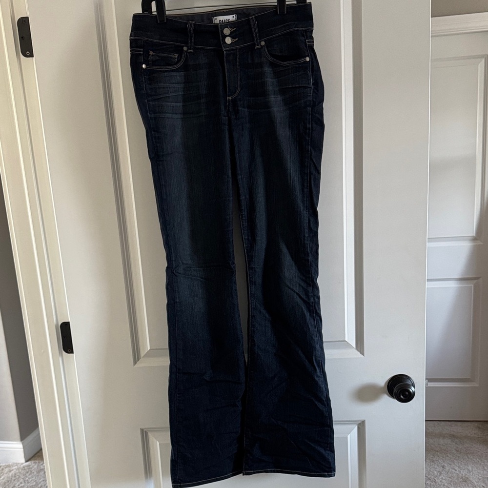 PAIGE Midnight Blue Wide Leg Jeans